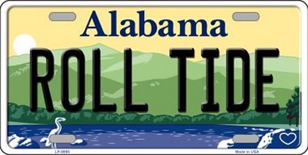 NCAA Roll Tide Alabama Metal License Plate Auto Truck Crimson Champs Wall New